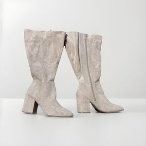 Pointed Toe Heel Knee Boot In Black Wide Calf & Wide Width for Women -Size 8.5WW